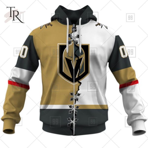 Custom Name And Number NHL Vegas Golden Knights Mix Jersey 2023 Tshirt