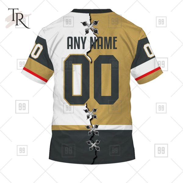 Custom Name And Number NHL Vegas Golden Knights Mix Jersey 2023 Tshirt