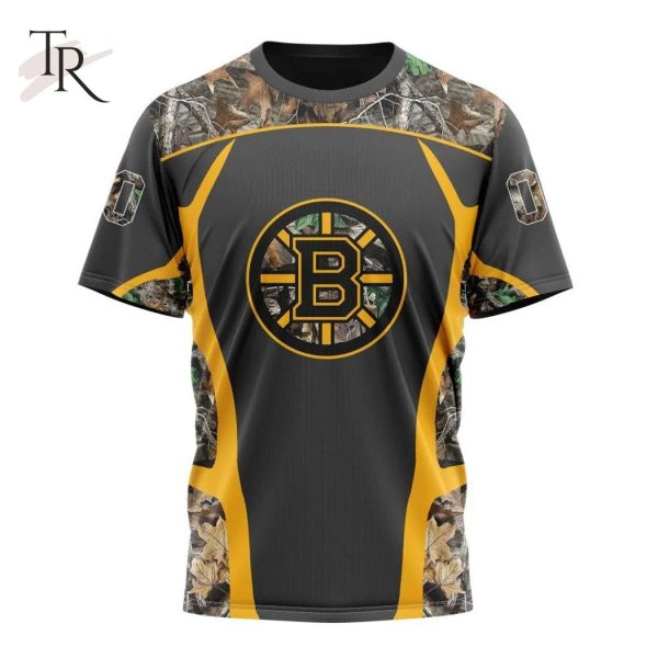Personalized NHL Boston Bruins Special Camo Hunting Design Tshirts