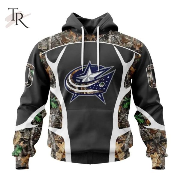 Personalized NHL Columbus Blue Jackets Special Camo Hunting Design Tshirts