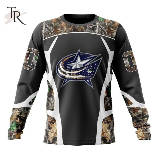 Personalized NHL Columbus Blue Jackets Special Camo Hunting Design Tshirts