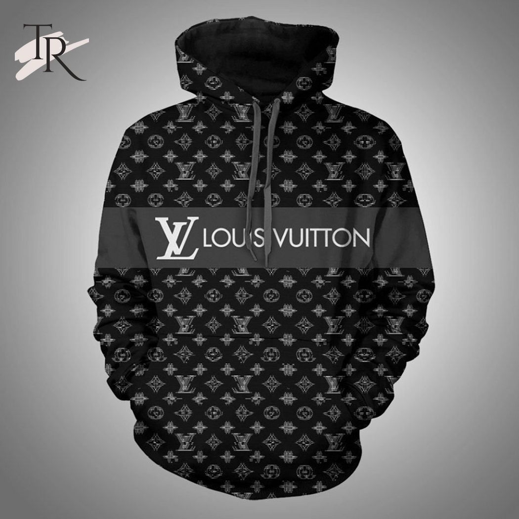 Louis Vuitton Supreme Black Hoodie Luxury Brand Clothing Clothes Outfits  Gift For Men Women Luxury Hoodie Outfit For Fall Outfit - Torunstyle