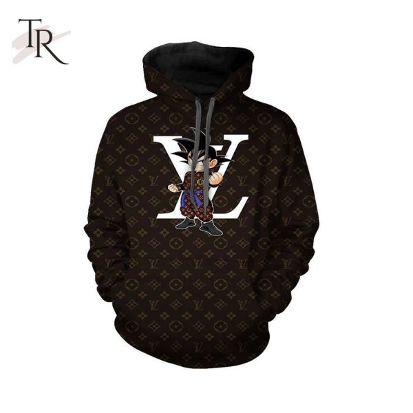 Louis Vuitton Black Songoku Hoodie Luxury Brand Clothing Clothes Outfit For Men Women Luxury Hoodie Outfit For Fall Outfit