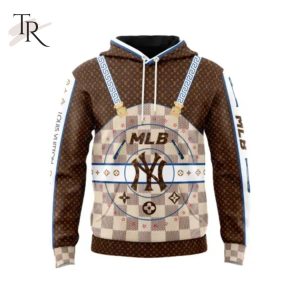 Louis Vuitton Mlb New York Yankees Brown Unisex Hoodie Outfit For Men Women Luxury Brand Clothing