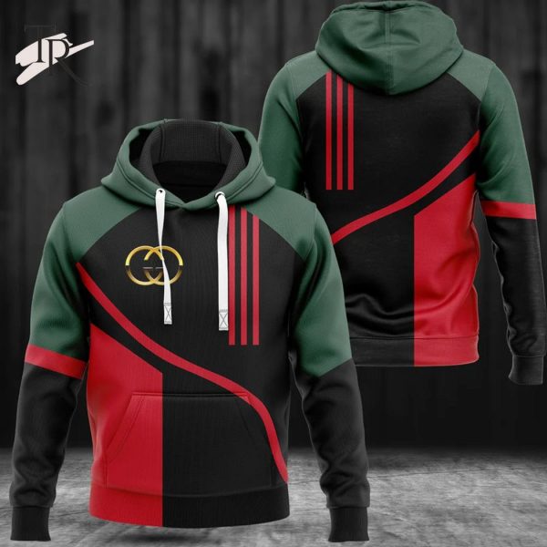 Gucci Dark Green Red Luxury Brand Premium Hoodie For Men Women Luxury Hoodie Outfit For Fall Outfit