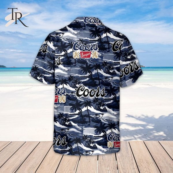 Blue Coors Banquet Tropical Summer Beach Aloha Shirt