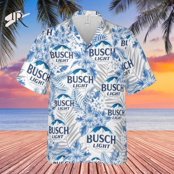 Funny Beer Party Busch Light Aloha Button Shirt
