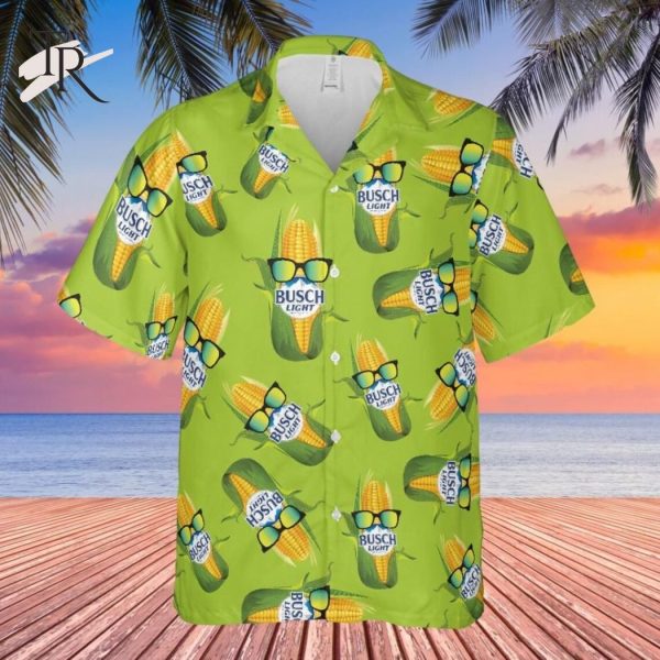 Funny Beer Party Busch Light Corn Aloha Button Shirt