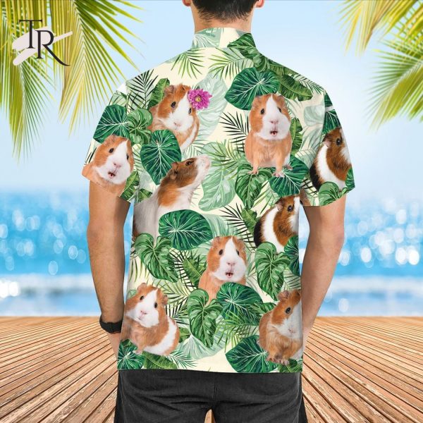 Guinea Pig Lovers Floral Aloha Button Shirt