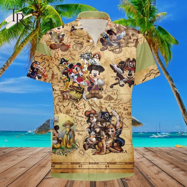 Mickey Treasure Hunting Summer Beach Aloha Shirt