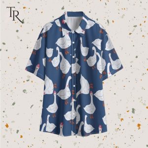 Pattern Duck Blue Tropical Aloha Button Shirt