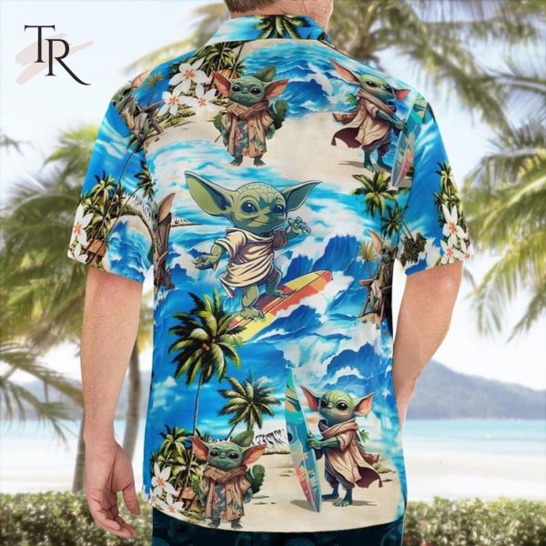 Star Wars Baby Yoda Surfing Beach Aloha Shirt