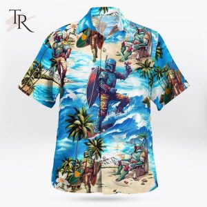 Star Wars Boba Fett Surfing Beach Aloha Shirt