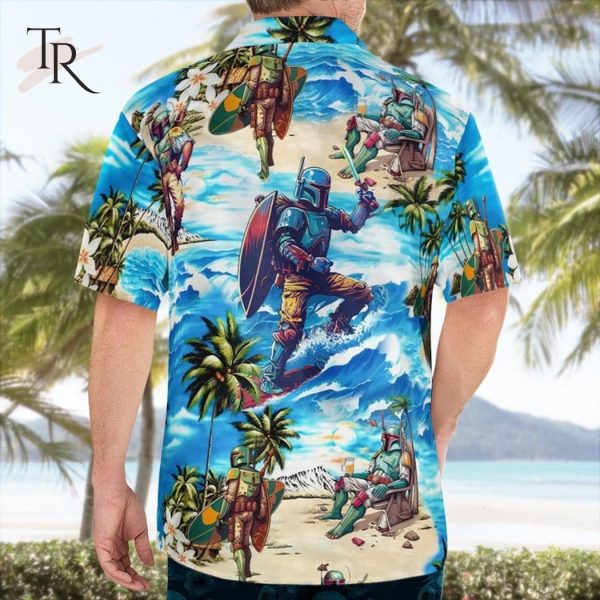 Star Wars Boba Fett Surfing Beach Aloha Shirt