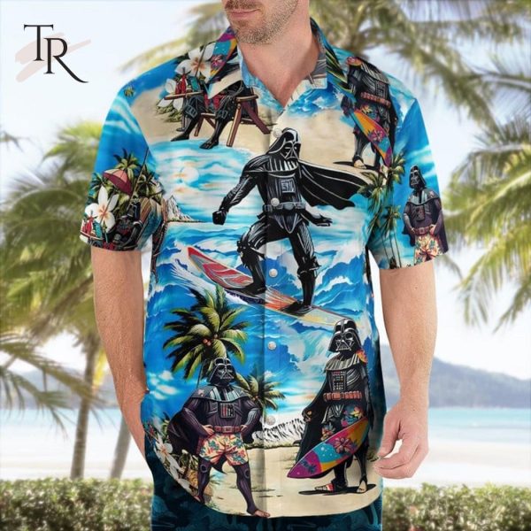 Star Wars Darth Vader Surfing Beach Aloha Shirt