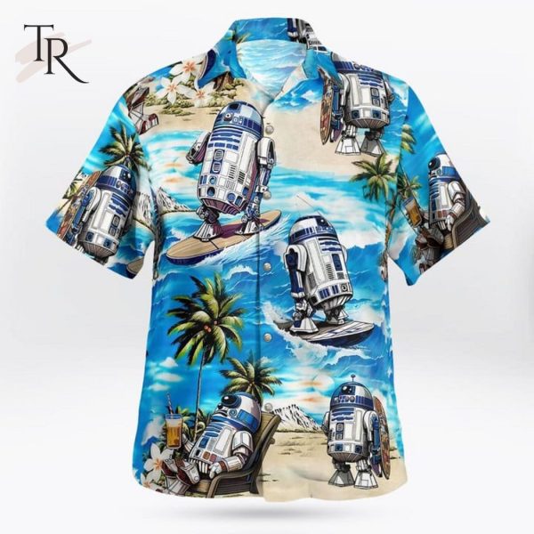 Star Wars R2D2 Surfing Beach Aloha Shirt