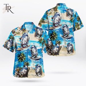 Star Wars R2D2 Surfing Beach Aloha Shirt