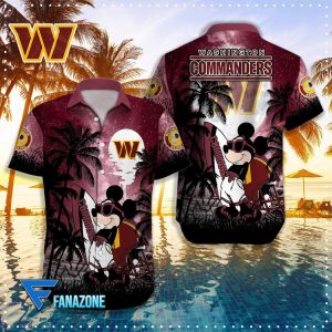 Washington Commanders NFL X Mickey Hawaiian Shirt