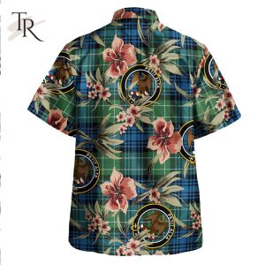Abercrombie Ancient Clan Tartan Crest Badge Aloha Hawaiian Shirt Tropical Old Style
