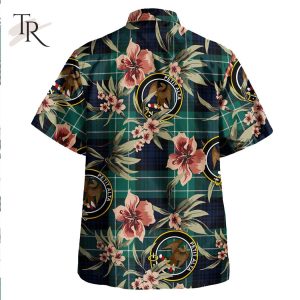 Abercrombie Modern Clan Tartan Crest Badge Aloha Hawaiian Shirt Tropical Old Style
