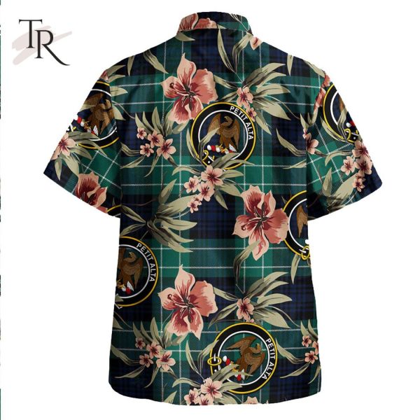 Abercrombie Modern Clan Tartan Crest Badge Aloha Hawaiian Shirt Tropical Old Style