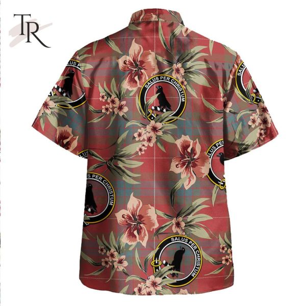 Abernethy Weathered Clan Tartan Crest Badge Aloha Hawaiian Shirt Tropical Old Style