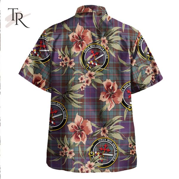 Adam Weathered Clan Tartan Crest Badge Aloha Hawaiian Shirt Tropical Old Style