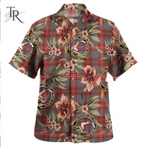 Ainslie Clan Tartan Crest Badge Aloha Hawaiian Shirt Tropical Old Style