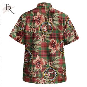 Ainslie Modern Clan Tartan Crest Badge Aloha Hawaiian Shirt Tropical Old Style