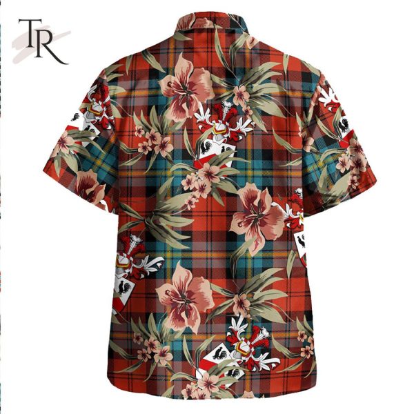 Aitken Ancient Clan Tartan Crest Badge Aloha Hawaiian Shirt Tropical Old Style