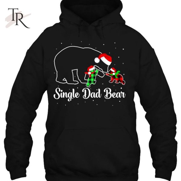 Funny Single Dad Bear Matching Pajama Family Xmas Gifts T-Shirt