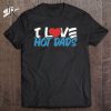 I Love Hot Dads Classic Red Heart T-Shirt