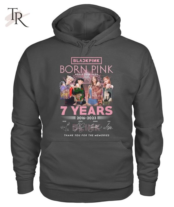 Black Pink Born Pink World Tour Paris 7 Years 2016 – 2023 Thank You For The Memories T-Shirt – Limited Edition