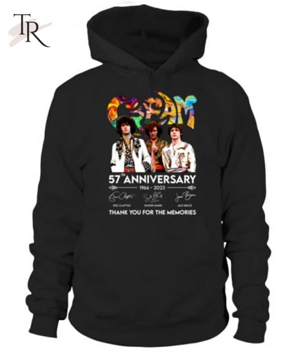 Cream Band 57th Anniversary 1966 – 2023 Thank You For The Memories T-Shirt – Limited Edition