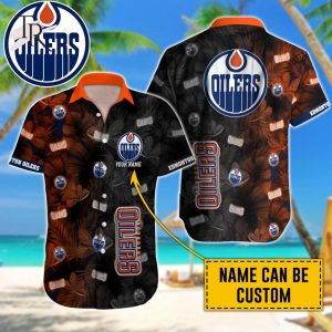 NHL Edmonton Oilers Special Aloha Design Button Shirt