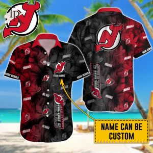NHL New Jersey Devils Special Aloha Design Button Shirt