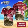 Custom Name MLB Atlanta Braves Special Hawaiian Design Button Shirt