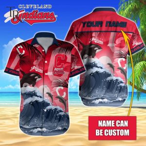 Custom Name MLB Cleveland Guardians Special Hawaiian Design Button Shirt