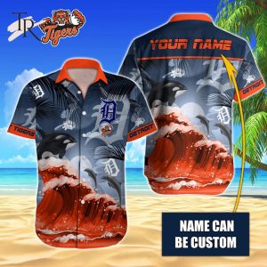 Custom Name MLB Detroit Tigers Special Hawaiian Design Button Shirt