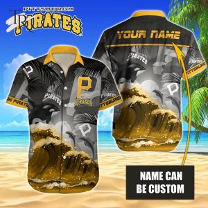 Custom Name MLB Pittsburgh Pirates Special Hawaiian Design Button Shirt