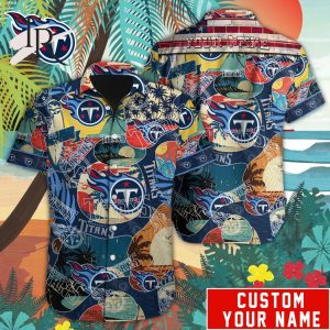 Custom Name NFL Tennessee Titans Special Hawaiian Design Button Shirt