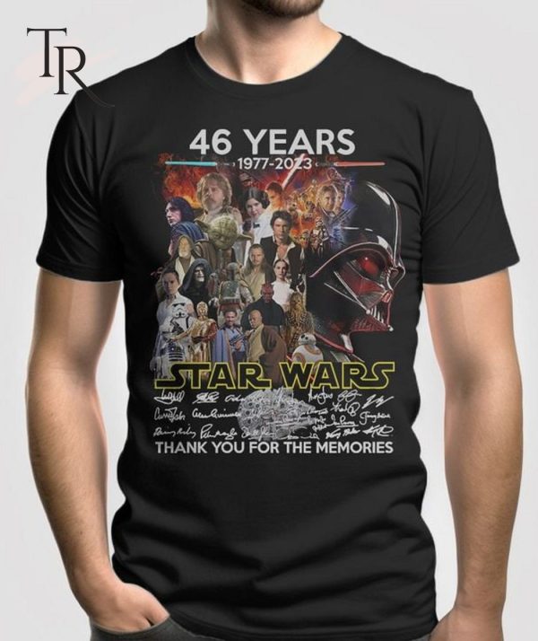 46 Years Star Wars 1977 – 2023 All Members Signature Thank You For The Memories T-Shirt – Limited Edition