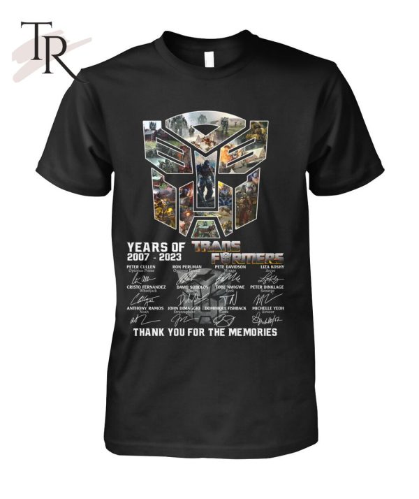 16 Years Of 2007 – 2023 Transformers Signature Thank You For The Memories T-Shirt – Limited Edition