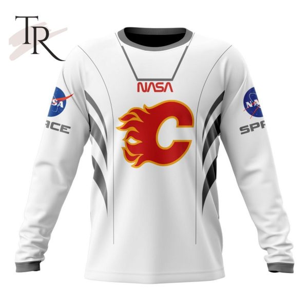 Personalized NHL Calgary Flames Special Space Force NASA Astronaut Design Hoodie 3D