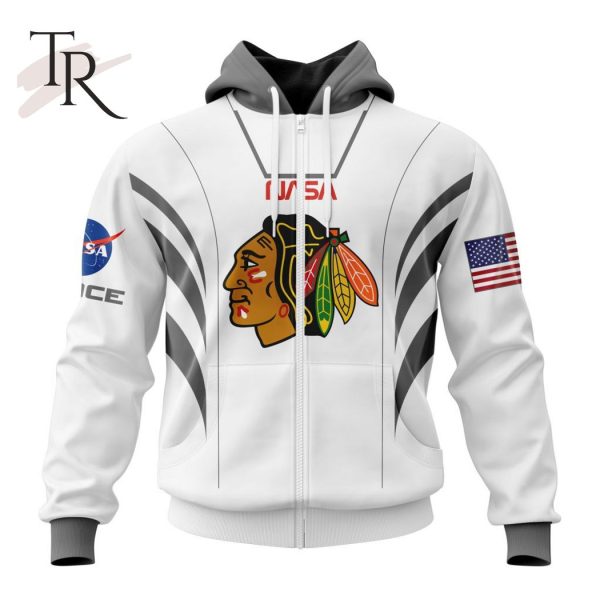 Personalized NHL Chicago Blackhawks Special Space Force NASA Astronaut Design Hoodie 3D