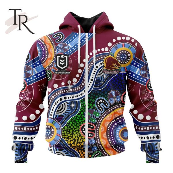 Personalized NRL Brisbane Broncos Special Indigenous Design Hoodie 3D