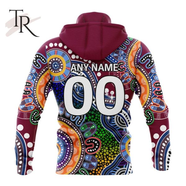 Personalized NRL Brisbane Broncos Special Indigenous Design Hoodie 3D