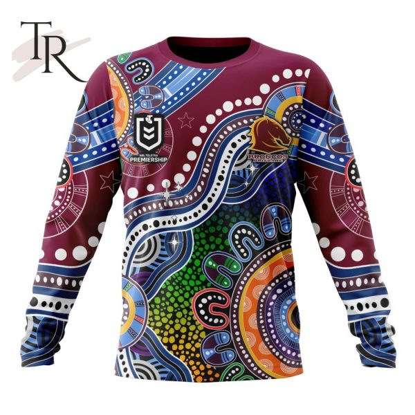 Personalized NRL Brisbane Broncos Special Indigenous Design Hoodie 3D