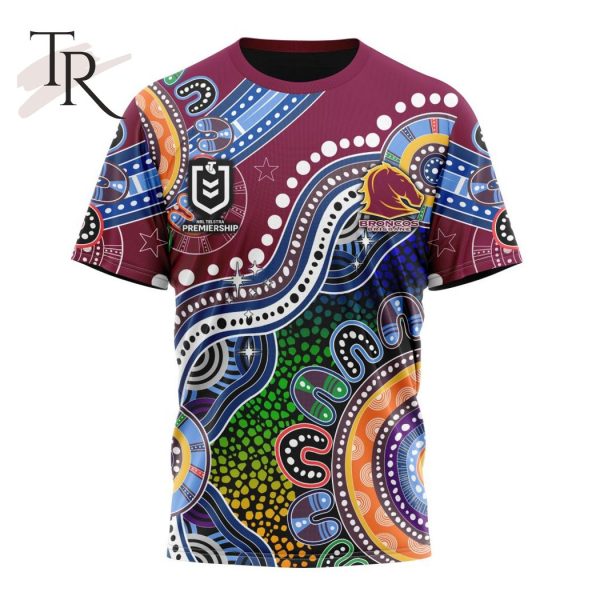 Personalized NRL Brisbane Broncos Special Indigenous Design Hoodie 3D