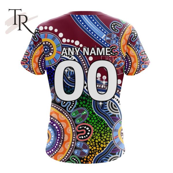 Personalized NRL Brisbane Broncos Special Indigenous Design Hoodie 3D